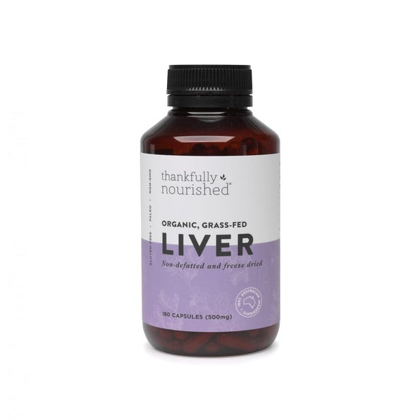 Thankfully Nourished Organic Grassfed Liver Capsules 180