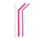 Little Mashies 2pk Reusable Soft Silicone Straws with Cleaning Brush
