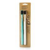 Grin Biodegradable Toothbrush Soft Mint and Ivory Twin Pack